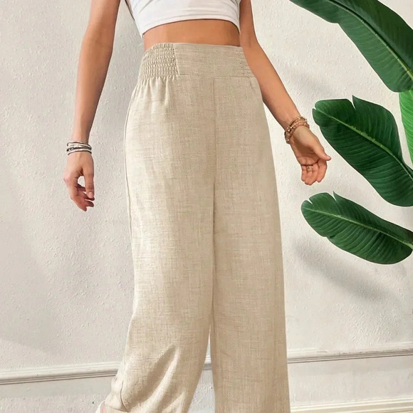 Apricot Casual Women's Waist Wide Leg Pants - Picture 5 of 6